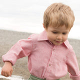 Boys Red Stripe Collar Shirt