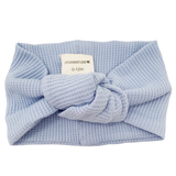 Organic Waffle Turban Headband, Baby Blue