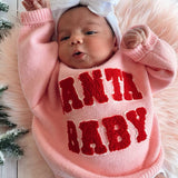 Knit Sweater, Santa Baby Pink