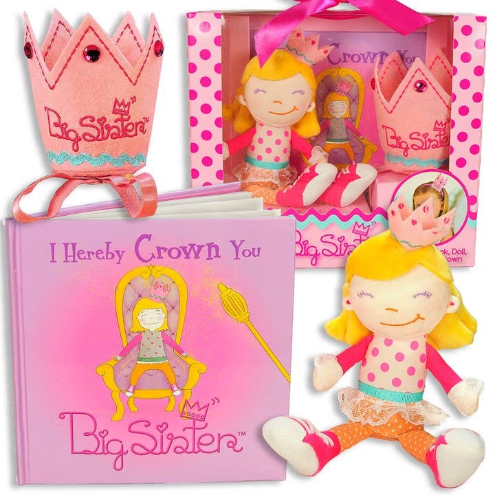 Big Sister Gift Set w/ Book, Plush Doll and Crown