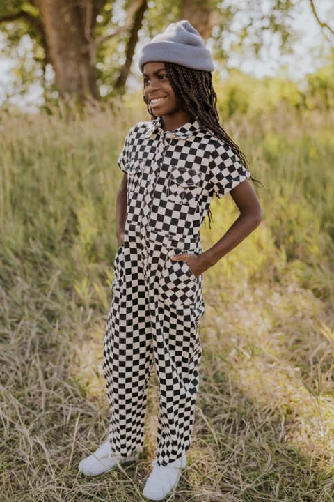 Checkered Utility Jumpsuit