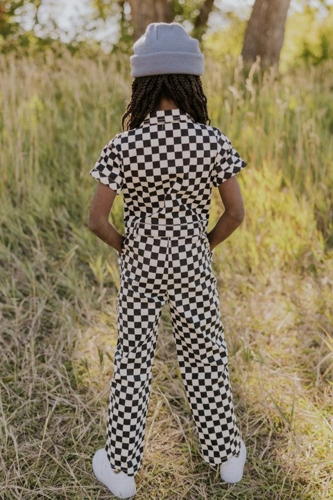 Checkered Utility Jumpsuit