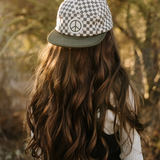 Peace Checkered Olive Hat - Two Sizes