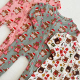 Gingerbread Friends 2-Way Convertible Zip Romper