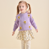 Dallas Sweater - Purple Sunflowers