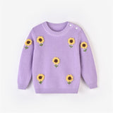 Dallas Sweater - Purple Sunflowers