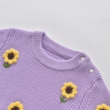 Dallas Sweater - Purple Sunflowers