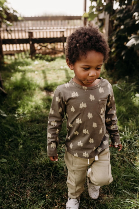 Boys Fleece Jogger in Khaki