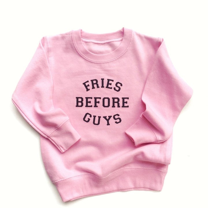 Fries Before Guys Pullover - Pink