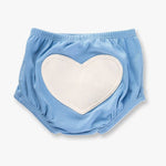 Little Baby Blue Heart Bloomers: 0-3 months, Blue / White