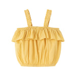 Yellow Sleeveless Ruffle Blouse NEWNESS