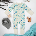 Organic Cotton Baby Pajamas 2-Way Zip - Flipper