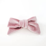 Antique Pink Velvet Modern Hair Bow