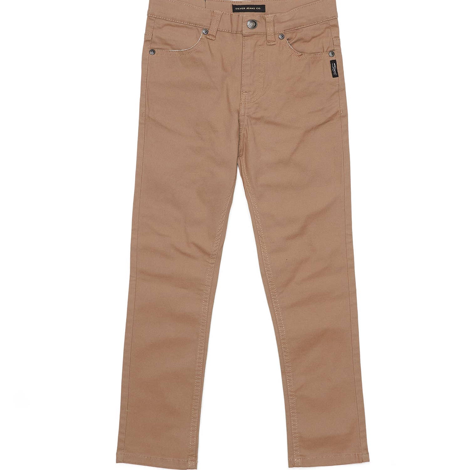 BOYS SKINNY FIT TWILL PANTS 4 POCKETS KHAKI