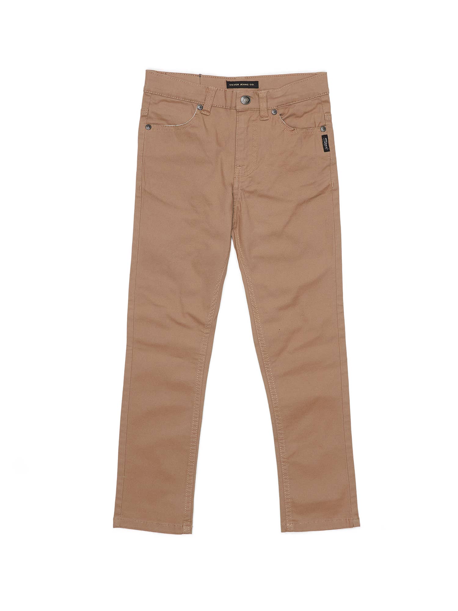 BOYS SKINNY FIT TWILL PANTS 4 POCKETS KHAKI