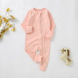 Organic Peach Baby Zipper Sleeper