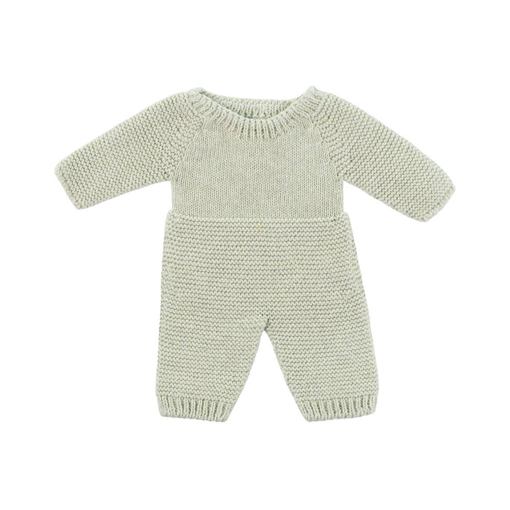 Knitted Pajamas for Dolls - Green