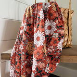 Swaddle Blanket - Rust Floral Garden