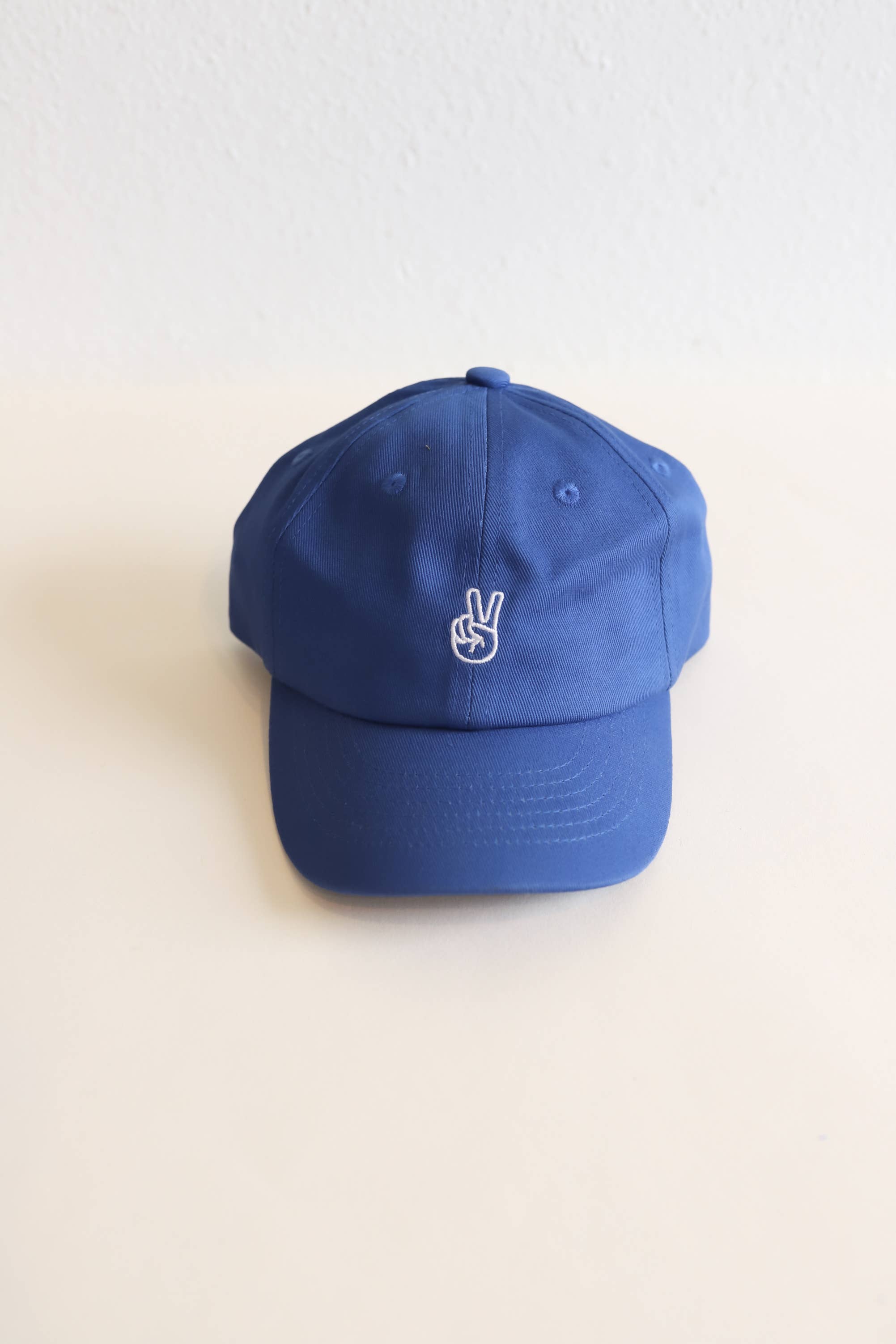 Blue Peace Sign Baseball Cap - Adjustable