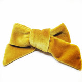 Mustard Velvet Modern Hair Bow