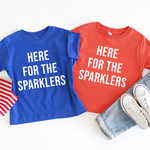 Here for the Sparklers | Kids 4th of July TeeRed