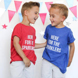 Here for the Sparklers | Kids 4th of July TeeRed