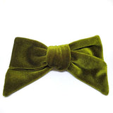 Moss Velvet Modern Hair Bow