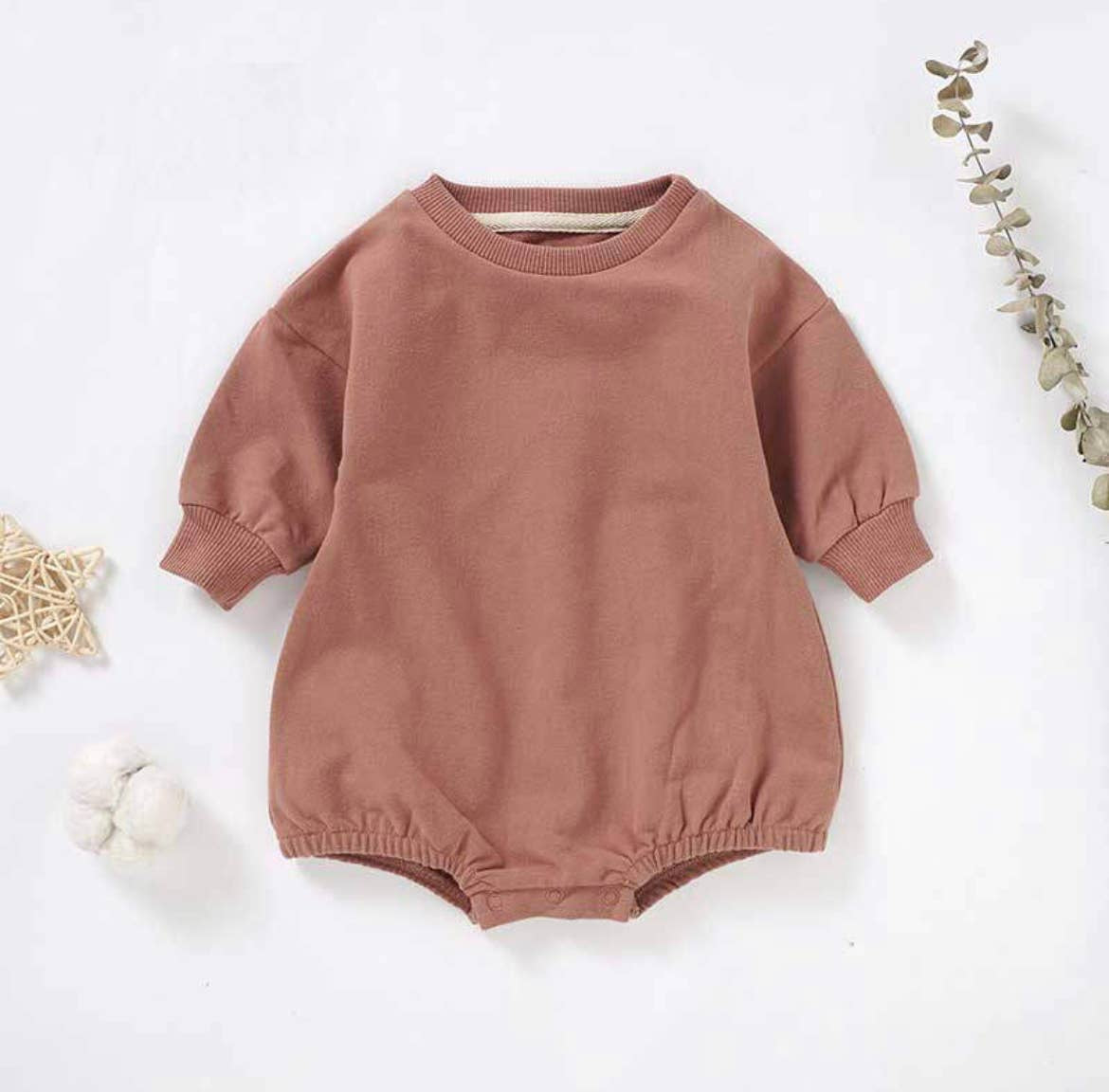 Sweater Bubble Romper - Rust