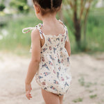 Americana Tie Smocked Bodysuit in USA Flag