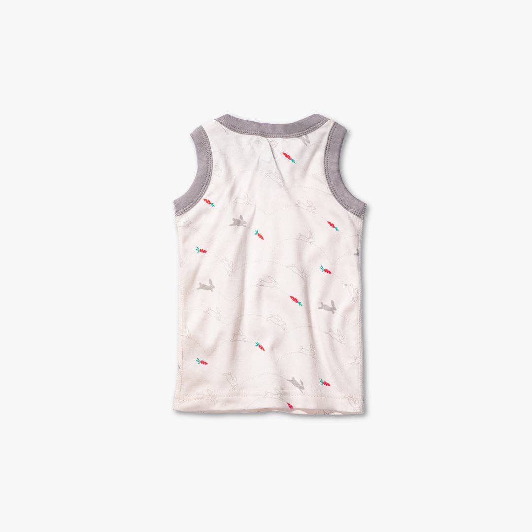 Bunnies Baby Tank: Grey / White