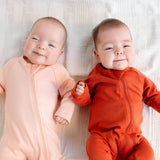 Organic Peach Baby Zipper Sleeper