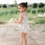 Americana Tie Smocked Bodysuit in USA Flag