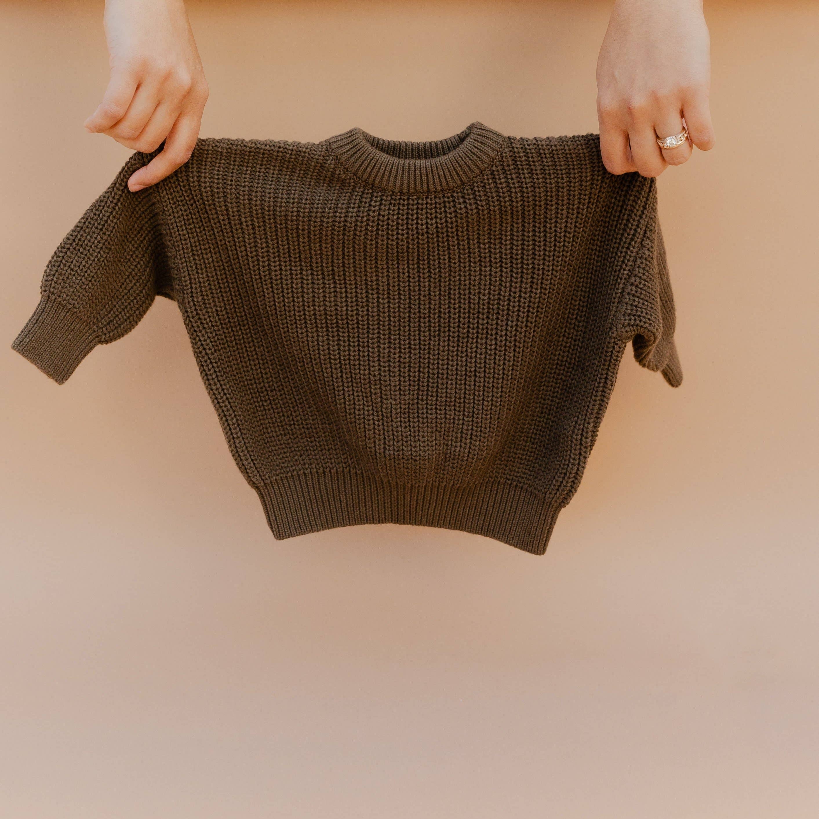 Chunky Knitted Sweater - Olive