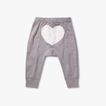 Bunny Grey Baby Heart Pants: 0-3m, Grey