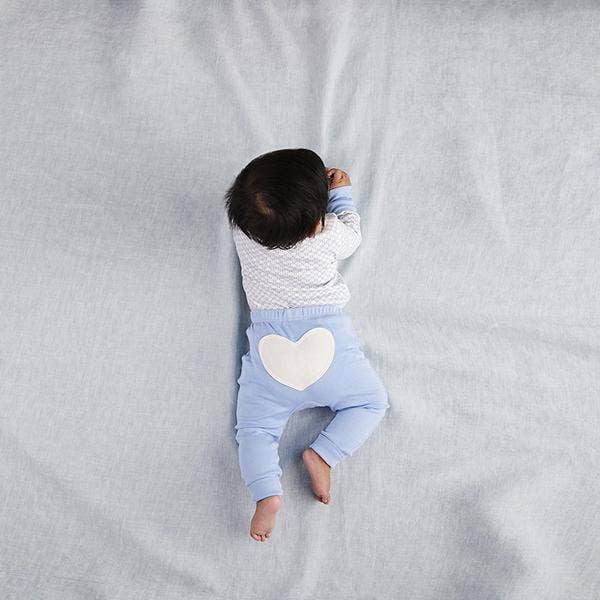 Little Baby Blue Long Sleeve Bodysuit: Blue / Grey / White