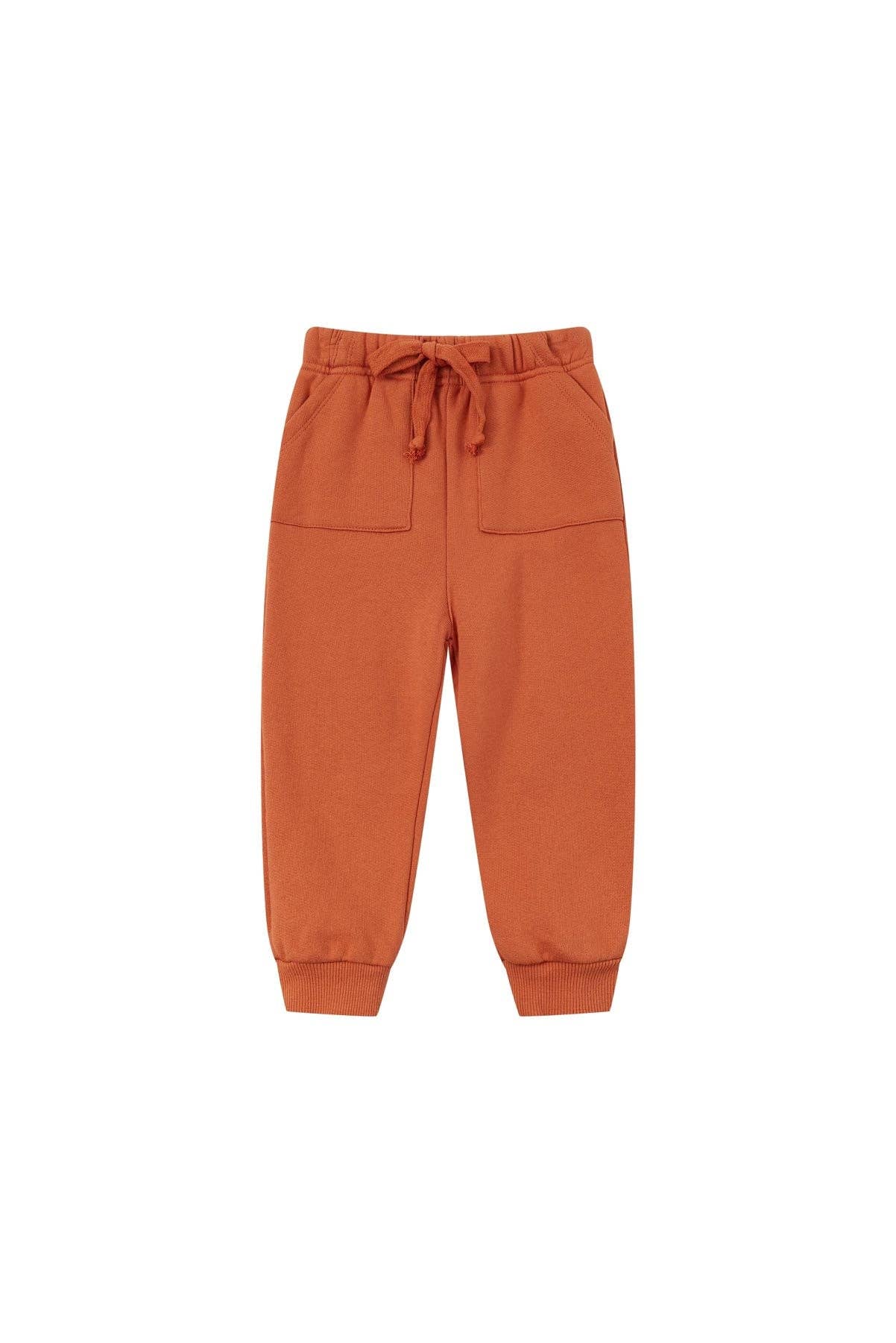 Organic Fleece Sweatpants-Rust