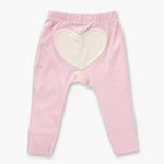 Dusty Pink Baby Heart Pants: Pink / White