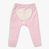 Dusty Pink Baby Heart Pants: Pink / White