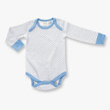 Little Baby Blue Long Sleeve Bodysuit: Blue / Grey / White