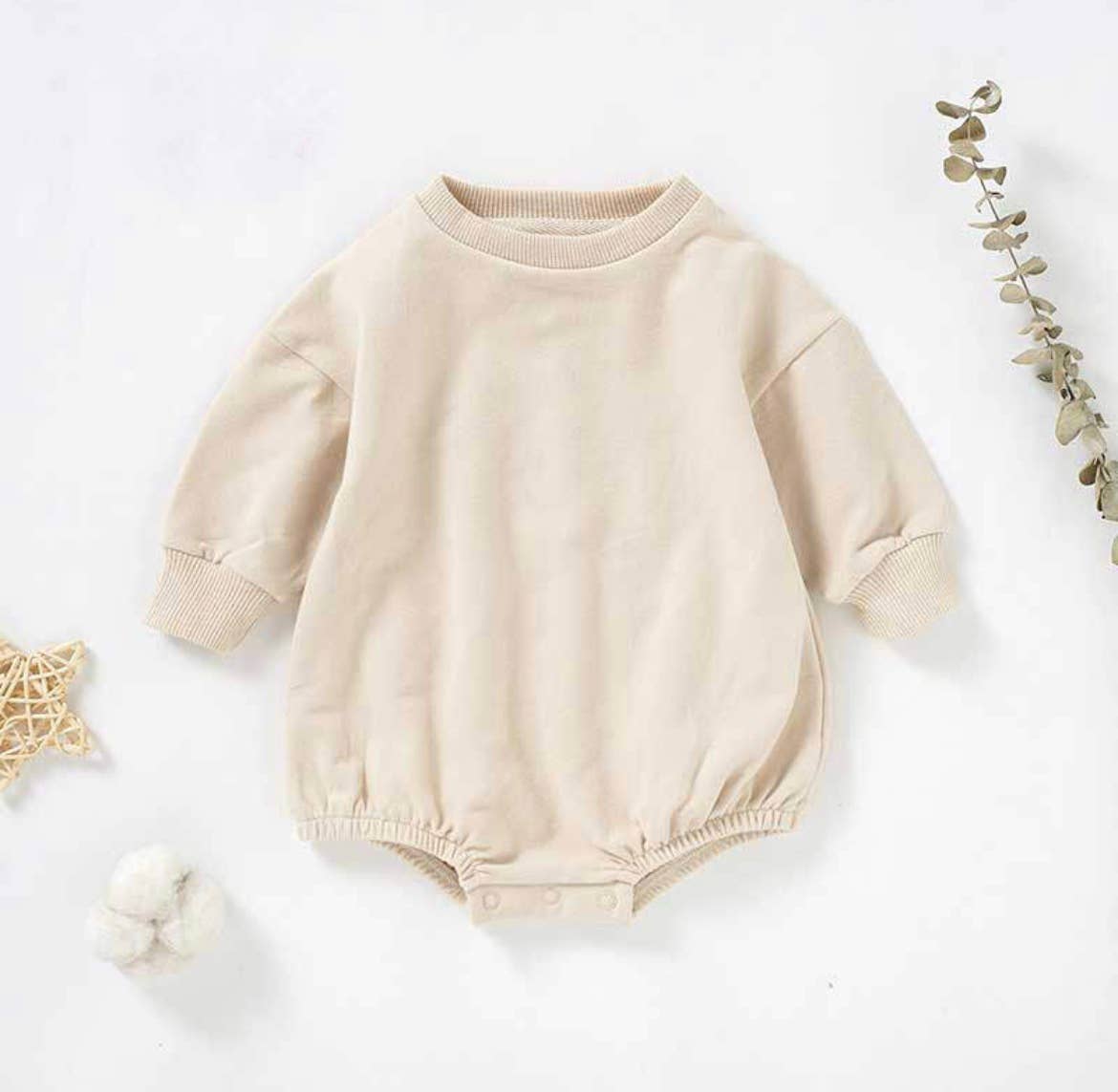 Sweater Bubble Romper - Oatmeal