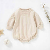 Sweater Bubble Romper - Oatmeal