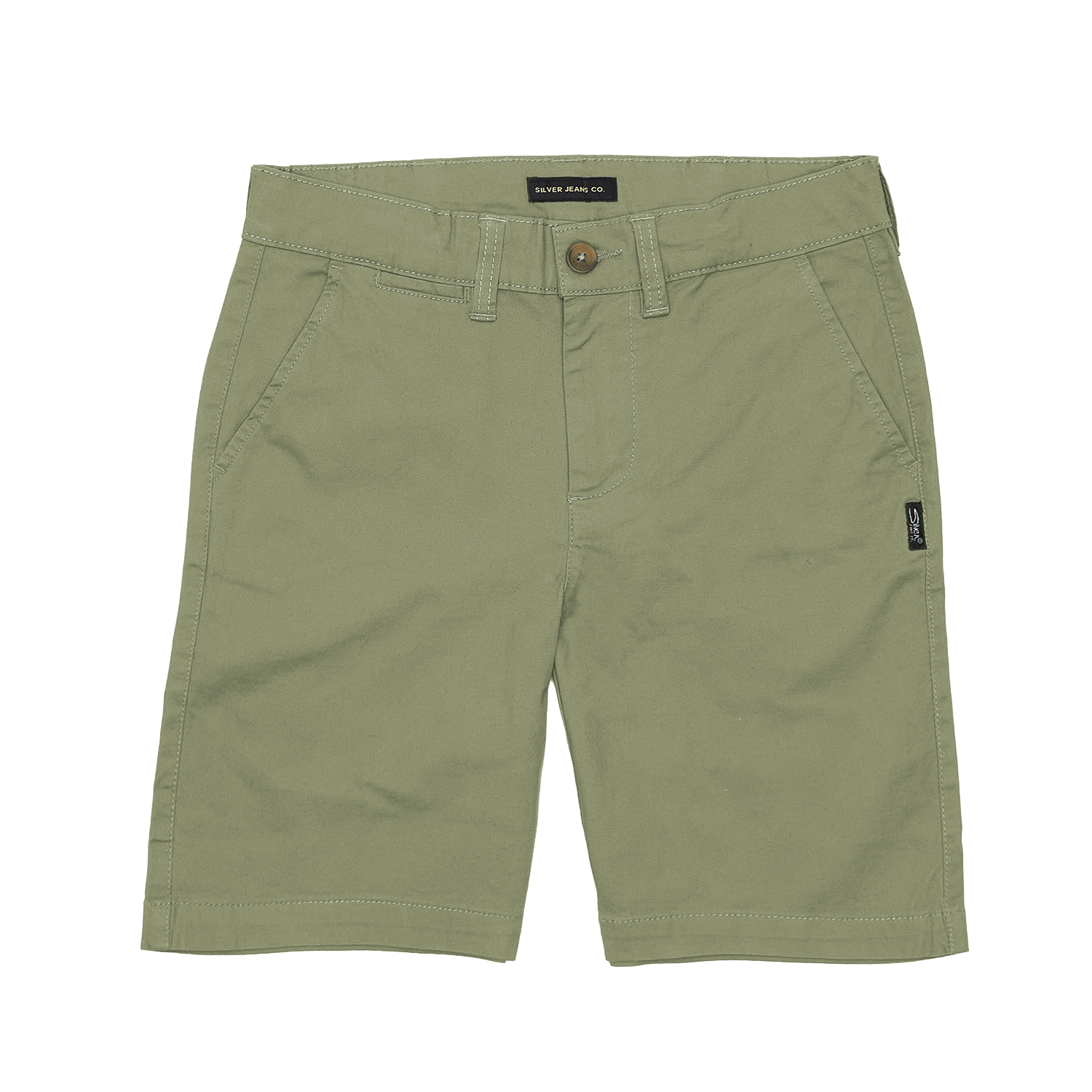 BOYS FLAT FRONT SHORTS WITH SLANT POCKETS - BB: 10, LIGHT OLIVE