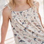 Americana Girl's Smocked Dress in USA Flag