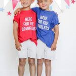 Here for the Sparklers | Kids 4th of July TeeRed