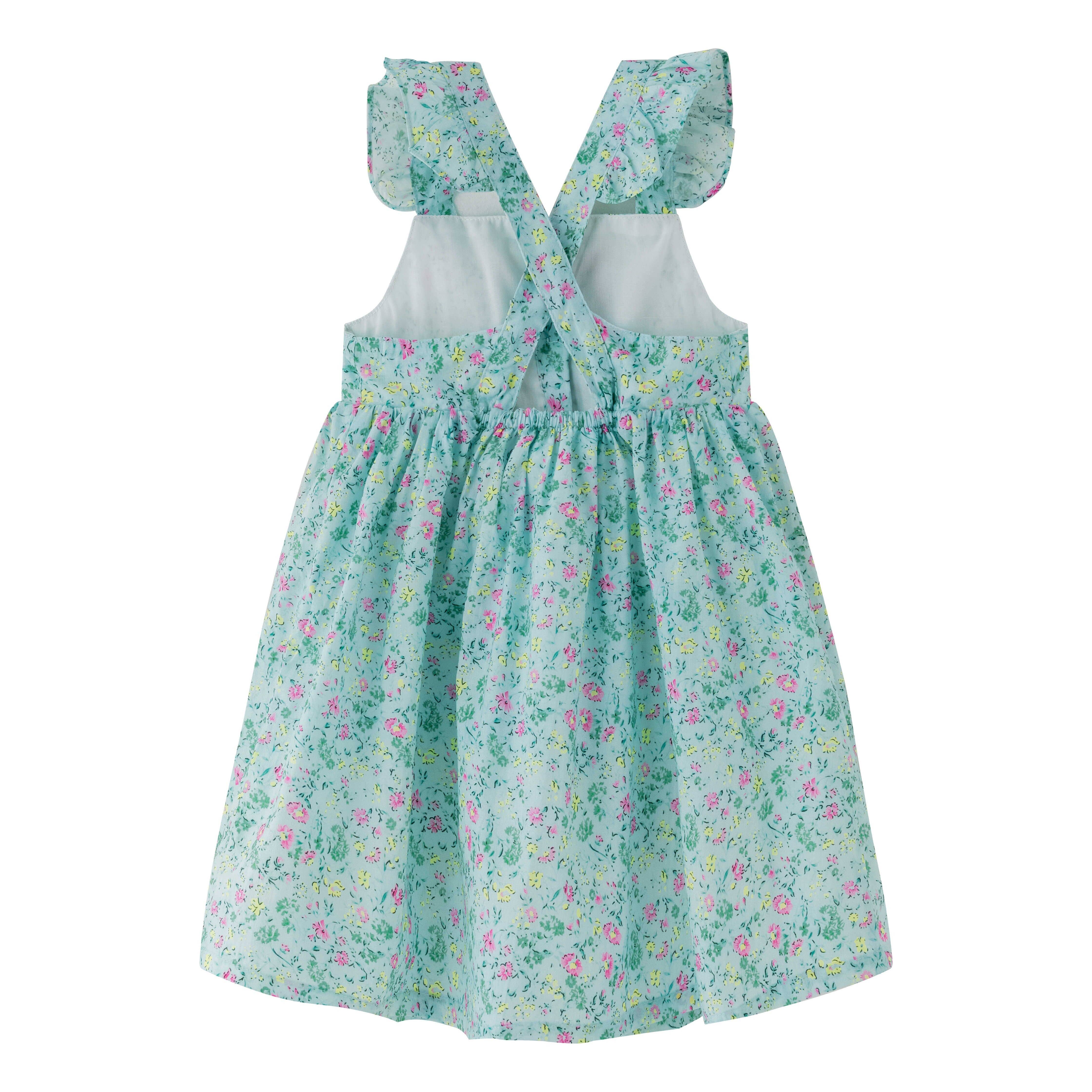 Mint Green dress with floral straps NEWNESS