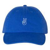 Blue Peace Sign Baseball Cap - Adjustable