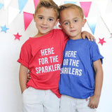 Here for the Sparklers | Kids 4th of July TeeRed