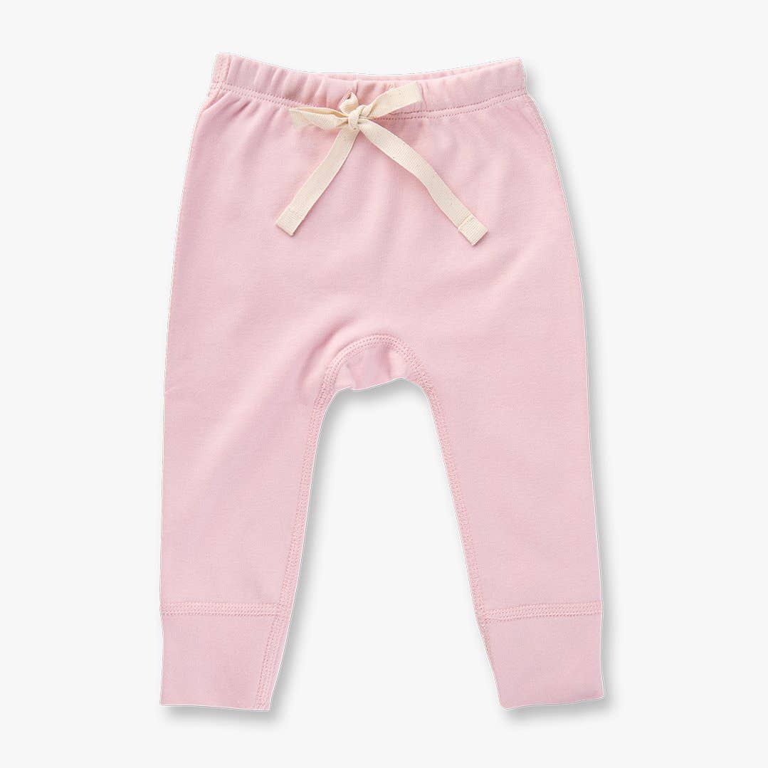 Dusty Pink Baby Heart Pants: Pink / White