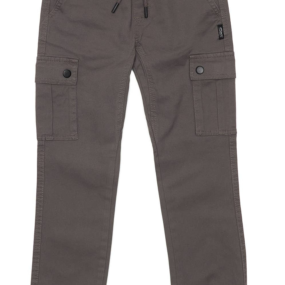 CAIRO - BOYS CARGO TWILL PANTS CHARCOAL