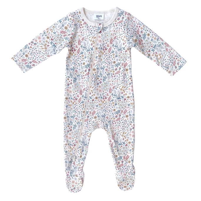 Baby Footed Zip Romper- Mountain Meadow